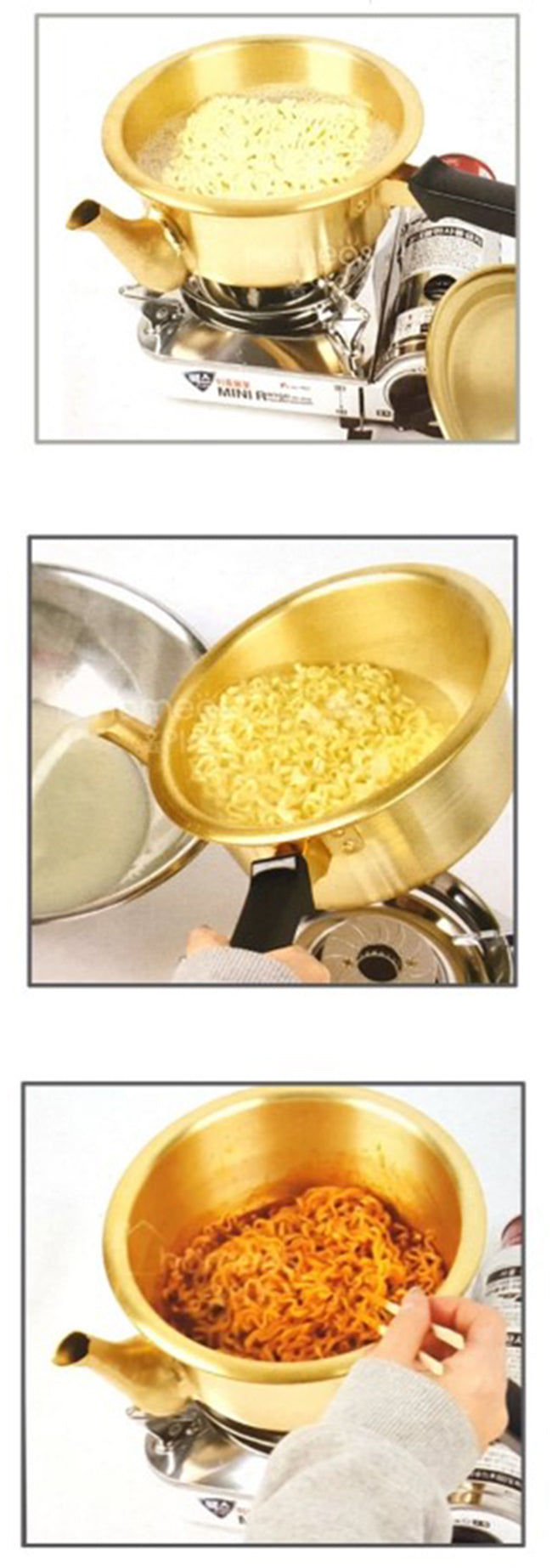 Korea Patented Kettle Noodle Pot Aluminum Raymen Pot 7.08"(18cm) Black Bean Sauce Ramen