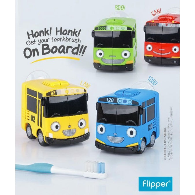 Tayo Toothbrush Holder Wall Mounted Cute Character Strong Suction Cup, Easily Attach to Mirror or Glass, One Touch