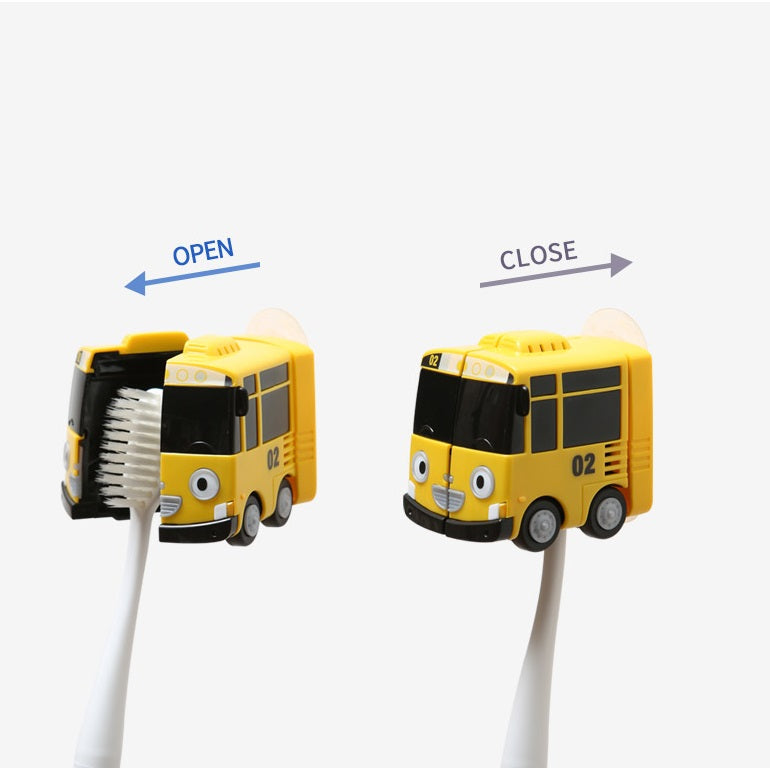 Tayo Toothbrush Holder Wall Mounted Cute Character Strong Suction Cup, Easily Attach to Mirror or Glass, One Touch