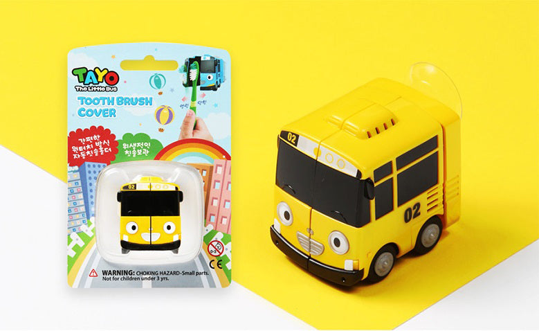 Tayo Toothbrush Holder Wall Mounted Cute Character Strong Suction Cup, Easily Attach to Mirror or Glass, One Touch