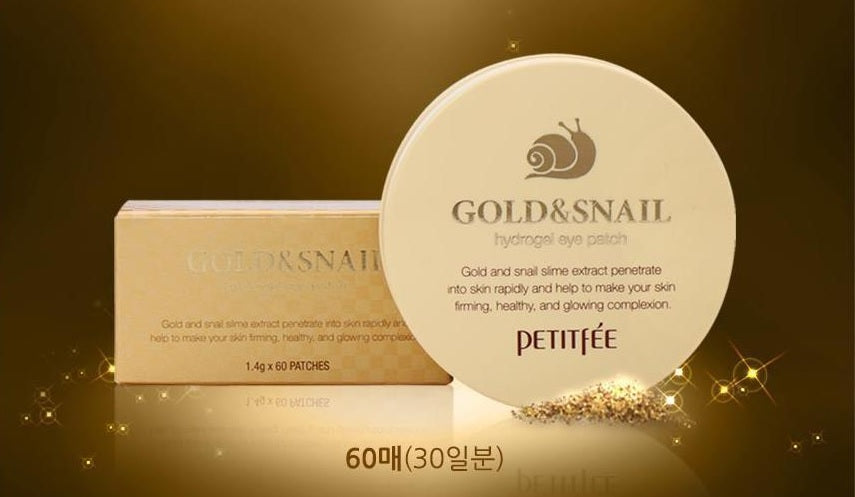 Petitfee Gold & Snail Hydrogel Eye Patch (60 Sheets) Korea Cosmetic