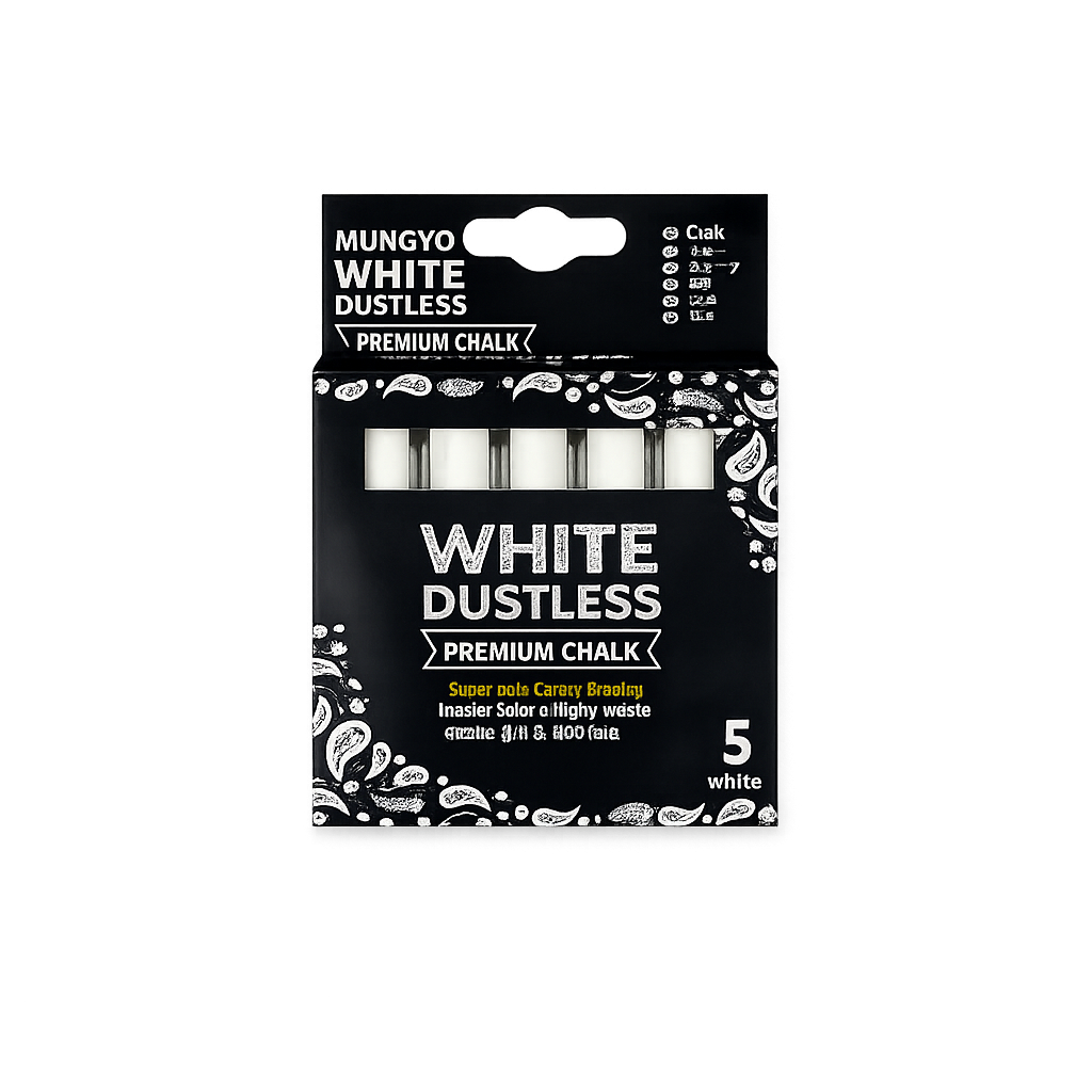 Premium Chalk Sticks – 5 Pack, Available in White or Neon Colors – Smooth Writing, Low Dust, Thick & Durable