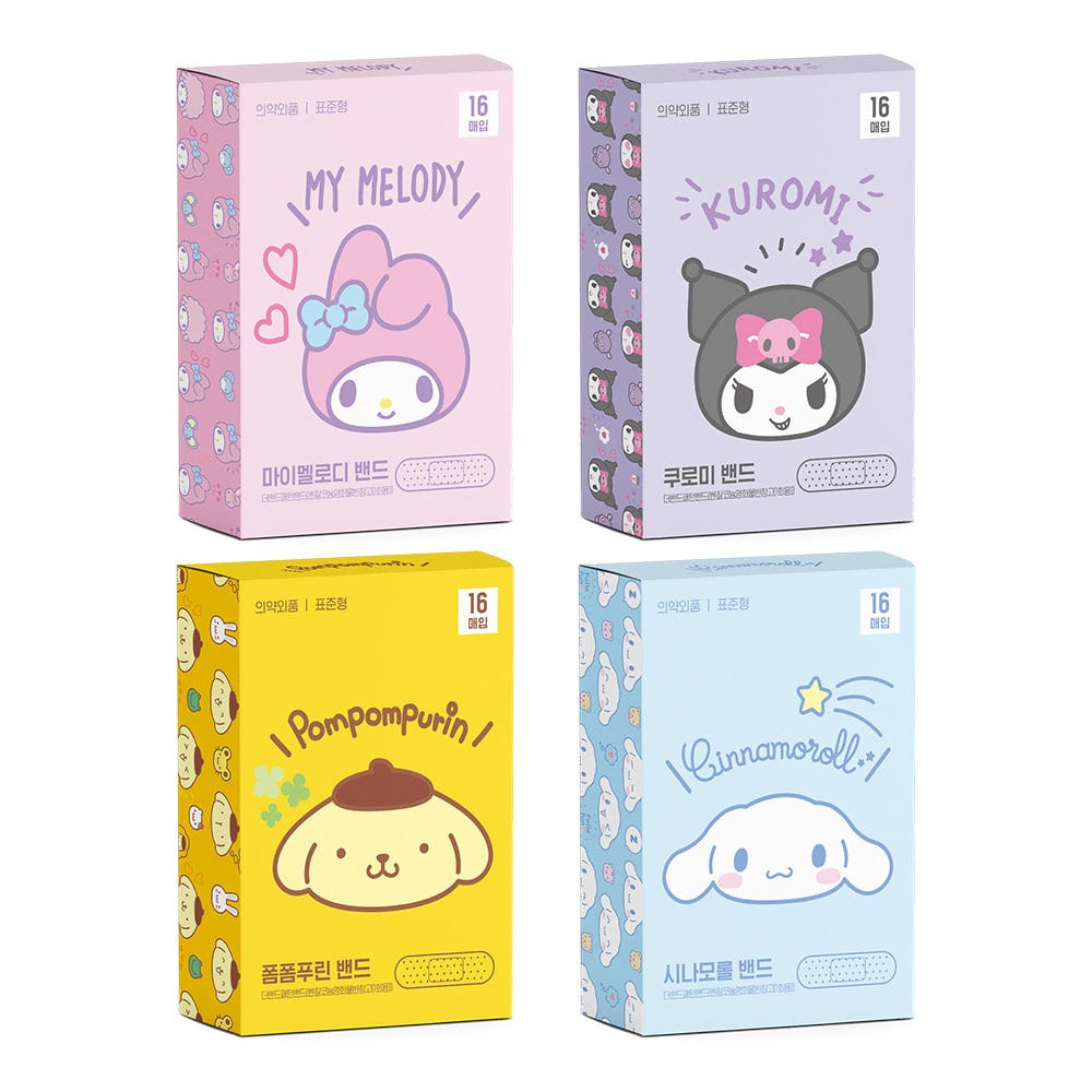 Cute Kitty Friends Adhesive Bandages 2 Pack (16 Count Each, 32 Total), Kawaii First Aid Bandages, Assorted Cute Designs