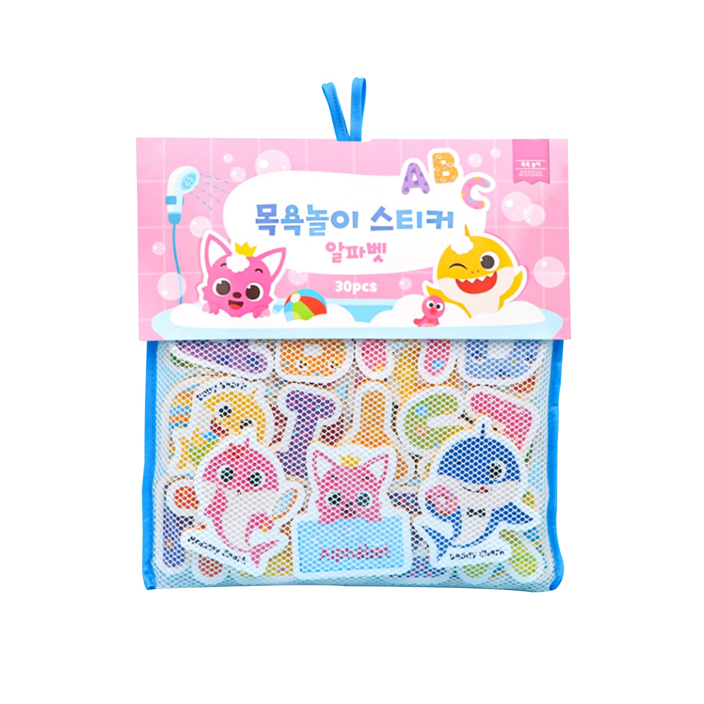 Character Alphabet Bath Time Foam Stickers Set – 30 Floating Letters with Mesh Storage Bag, Educational Water Play for Kids