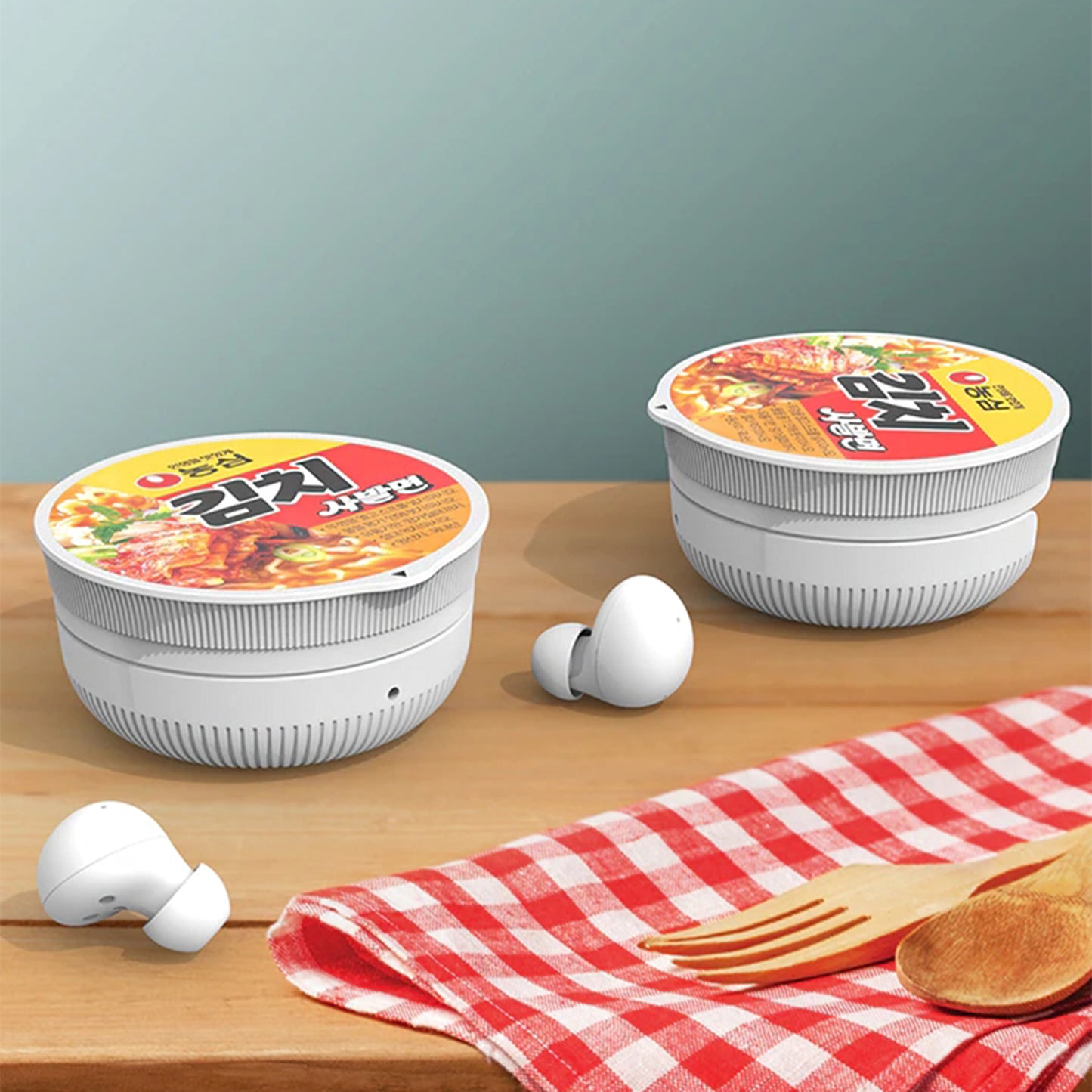 Galaxy Buds2 Pro Case Nongshim Kimchi Bowl Ramen Design, Compatible with Buds, Buds2, Buds Pro & Buds Live
