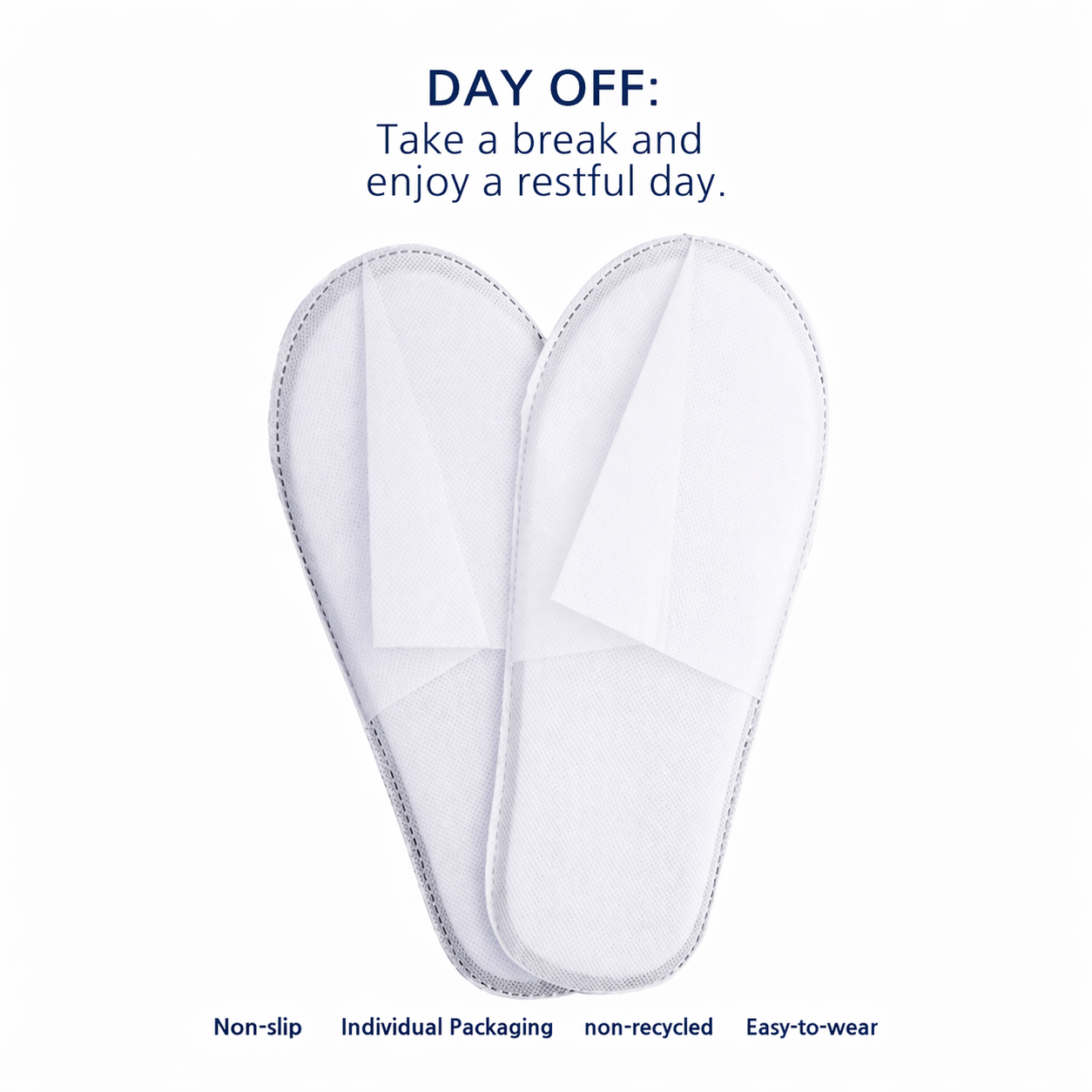 Disposable Slippers 4 Pairs, Hotel Guest Slippers Closed Toe for Spa, Airbnb, Travel, Hospitality Use
