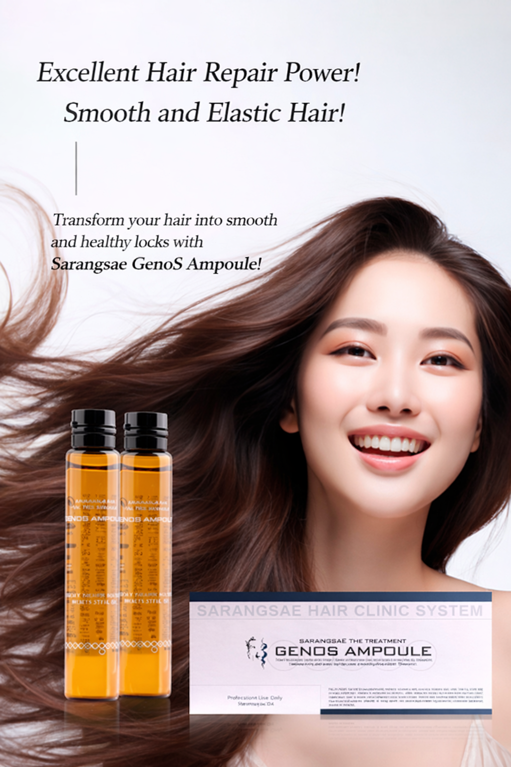 Sarangsae Pop Genos Hair Treatment Ampoule 0.34 oz x3 (10ml) Korean Damage Repair Care