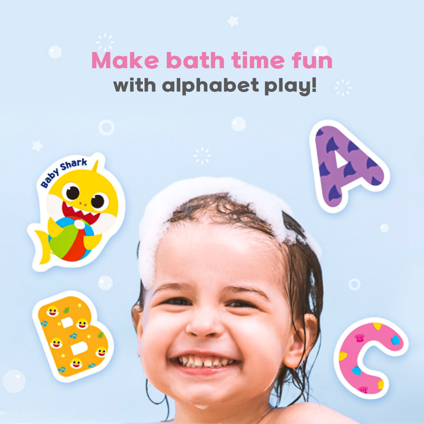Character Alphabet Bath Time Foam Stickers Set – 30 Floating Letters with Mesh Storage Bag, Educational Water Play for Kids
