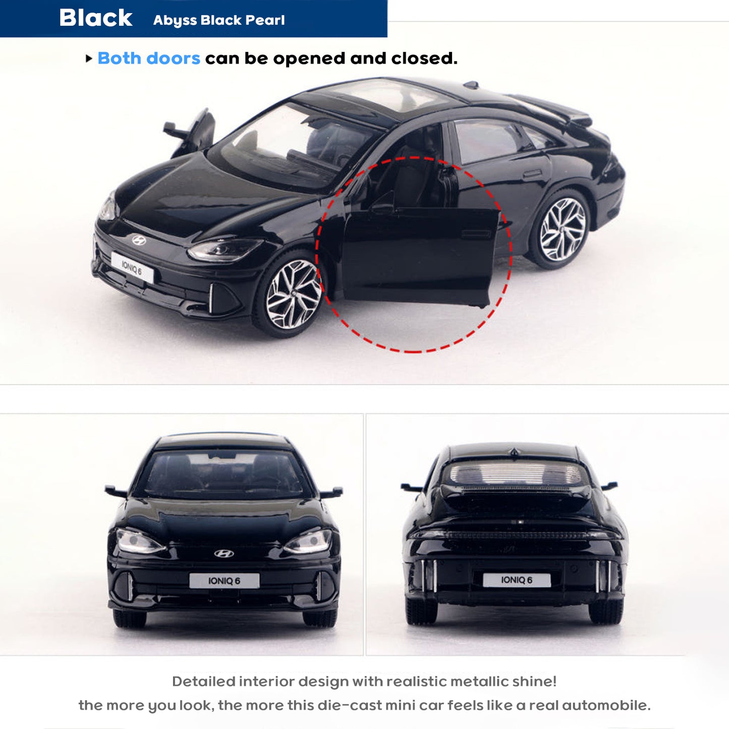 Hyundai Motors IONIQ 6 Mini Diecast 1:38 Scale Miniature Display