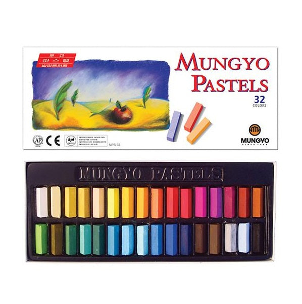 Mungyo Non Toxic Mungyo Soft Pastel Set of 32 Assorted Colors Square Chalk