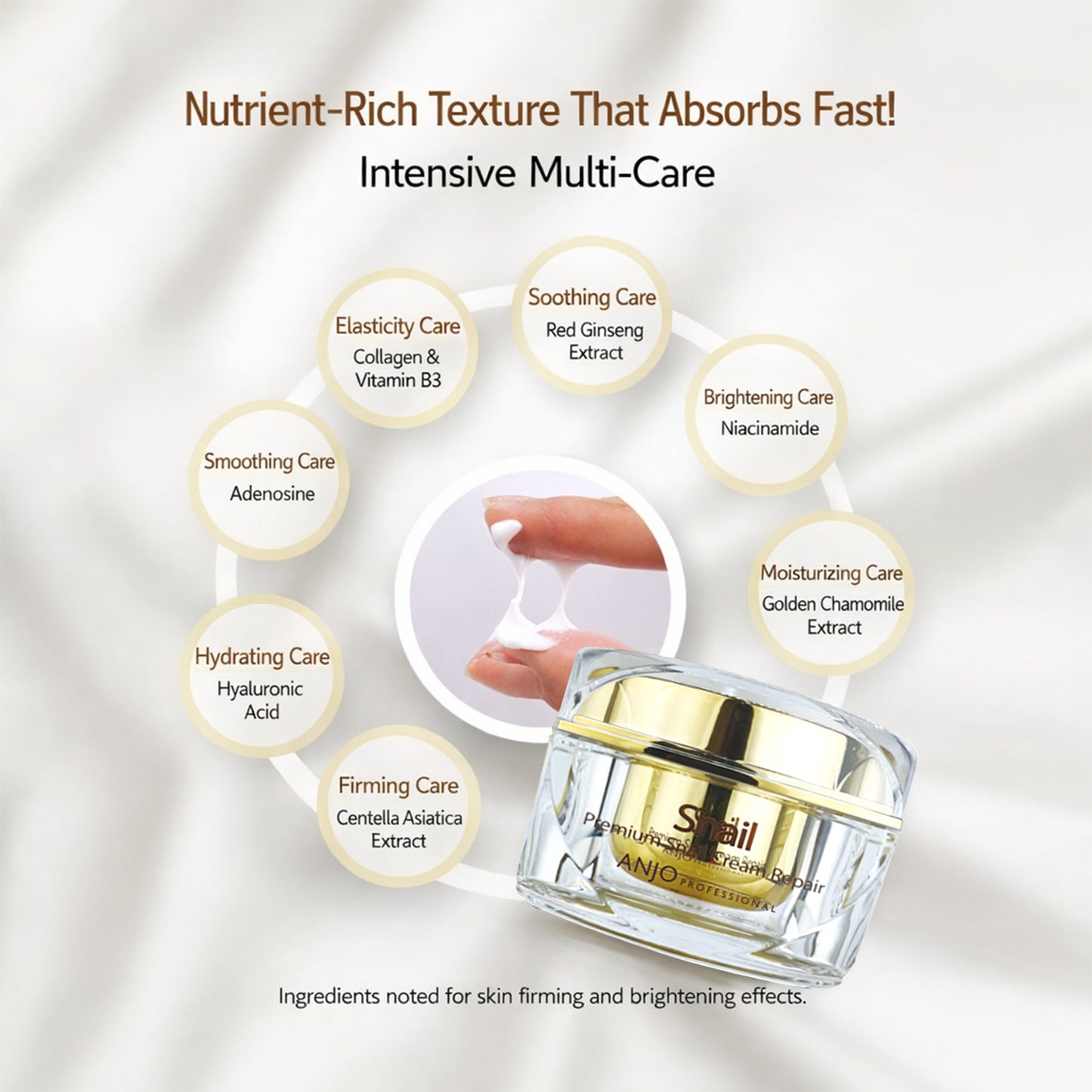 ANJO Premium Snail Moisturizing Cream 50ml – Hydrating Daily Skincare