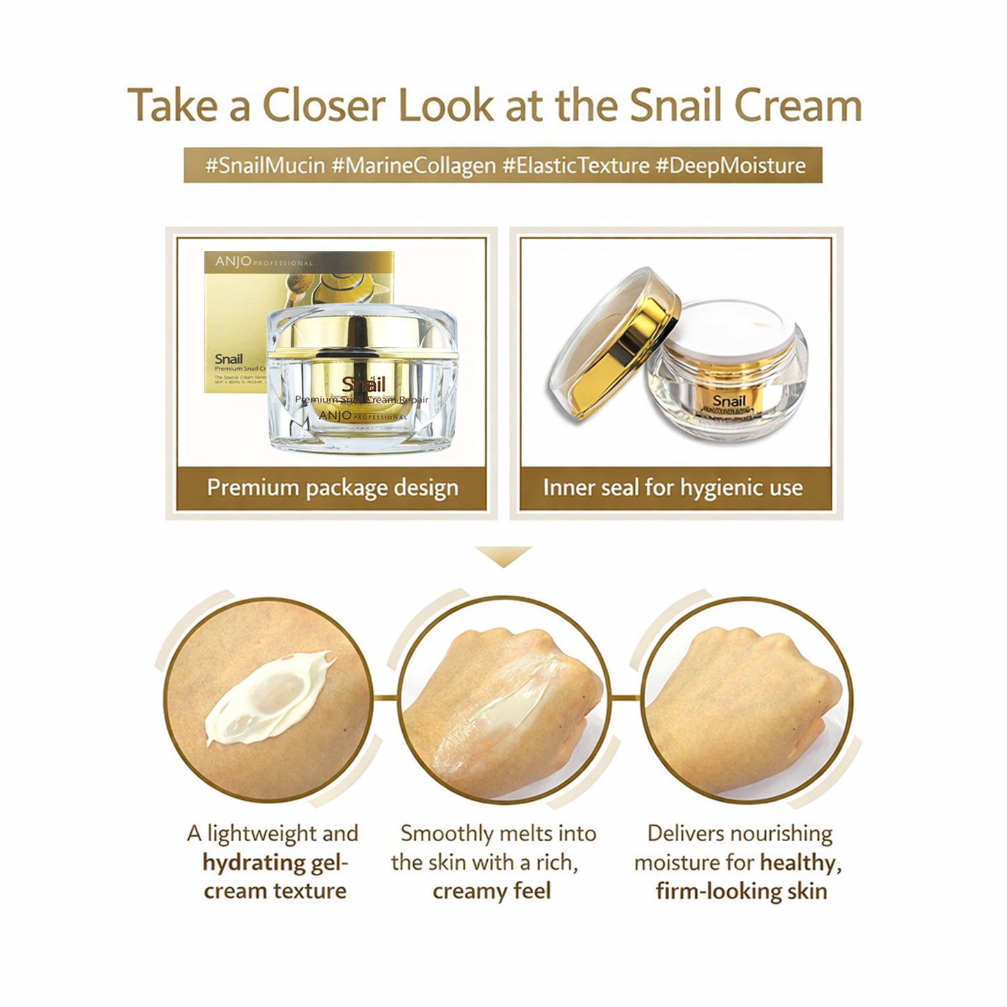 ANJO Premium Snail Moisturizing Cream 50ml – Hydrating Daily Skincare