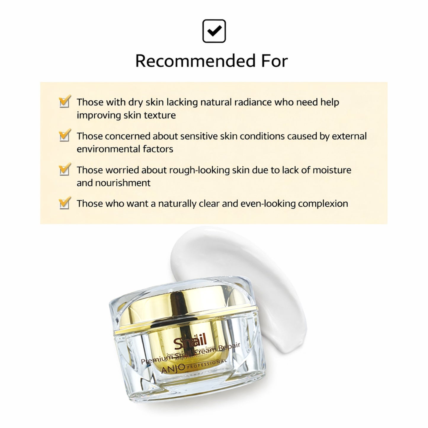 ANJO Premium Snail Moisturizing Cream 50ml – Hydrating Daily Skincare