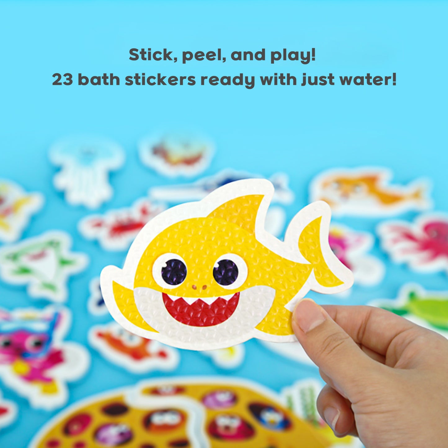 Character Bath Time Foam Stickers Set – 23 Pieces with Mesh Storage Bag