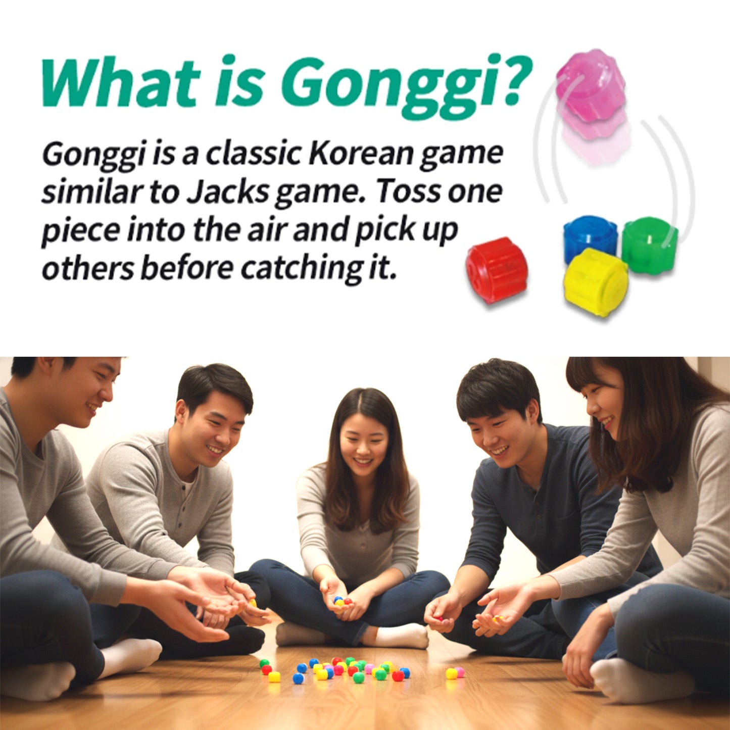 Mungyo Traditional Korean Ttakji & Gonggi Play Set
