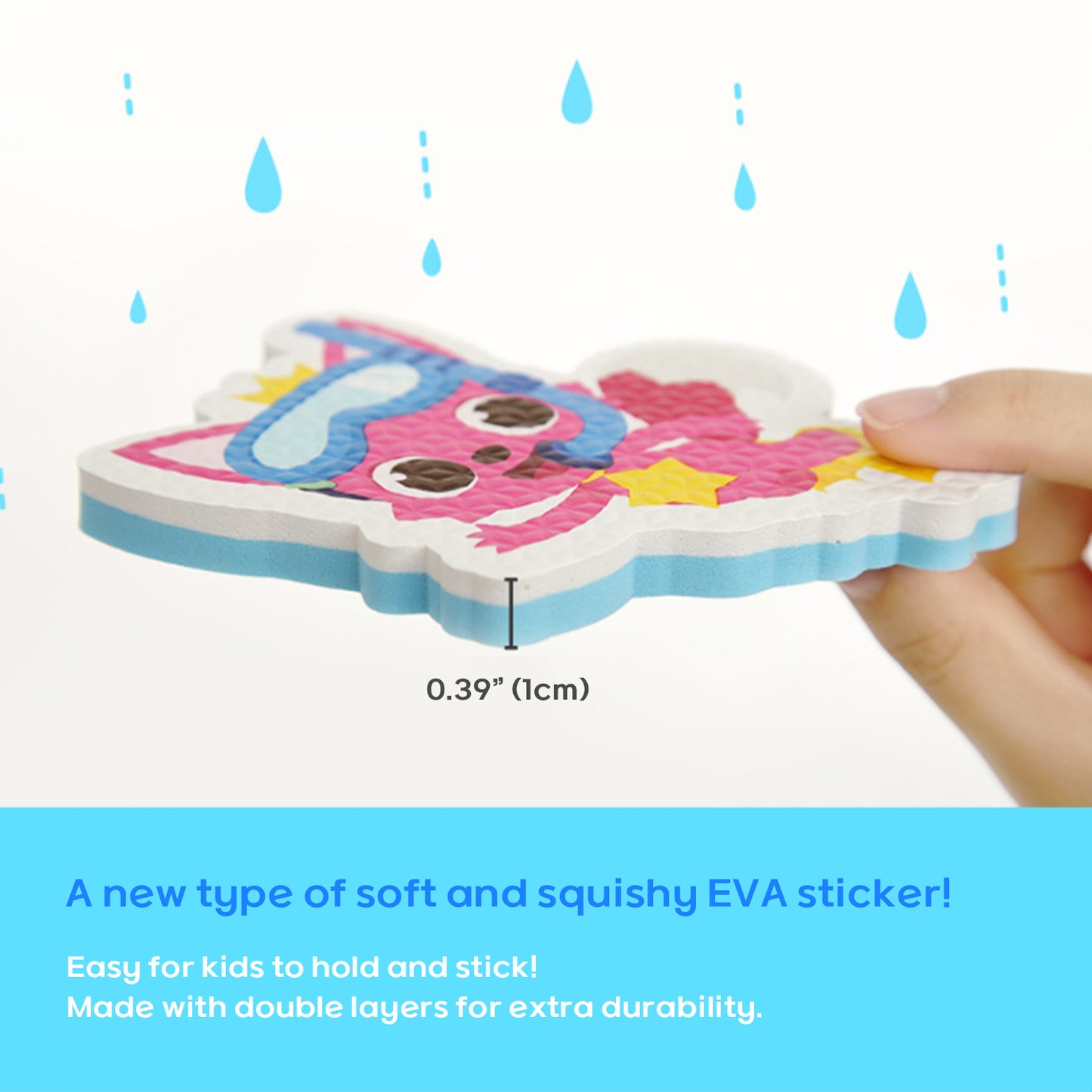 Character Bath Time Foam Stickers Set – 23 Pieces with Mesh Storage Bag