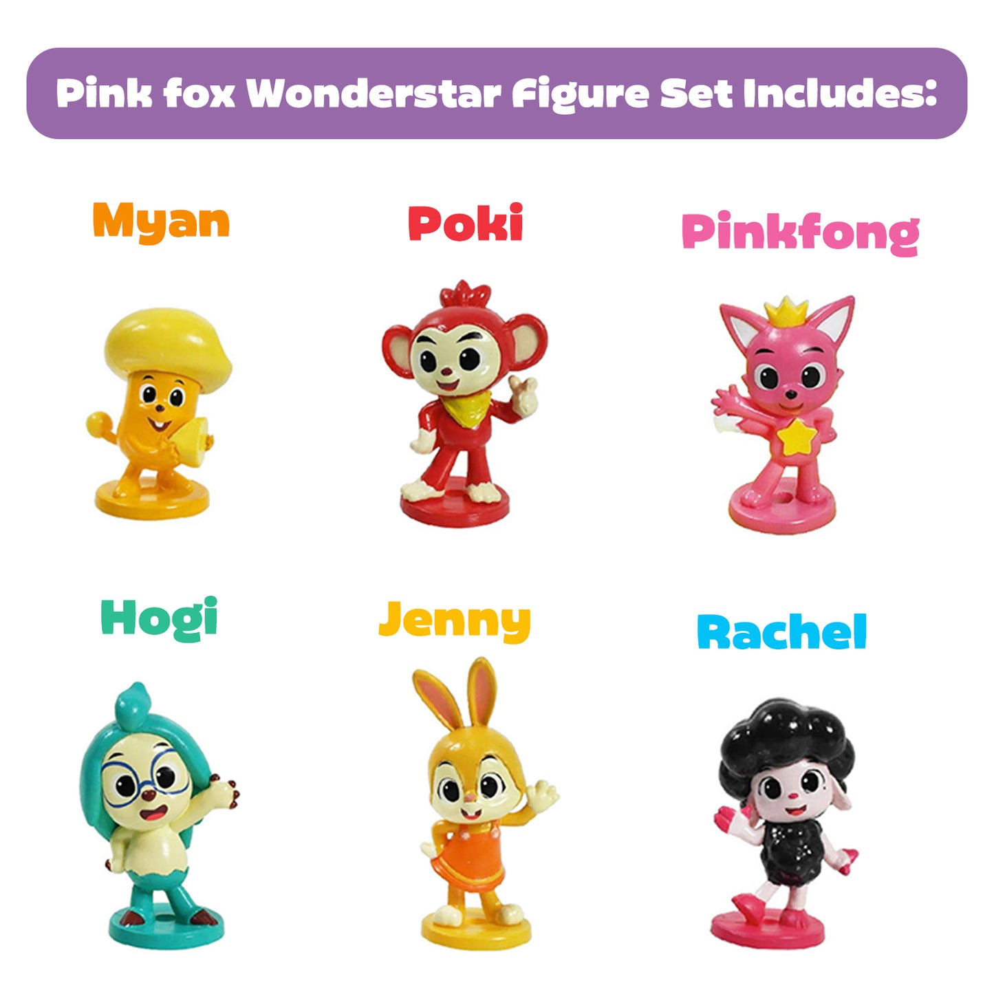 Pinkfong Wonderstar Detective Figure Set – Pinkfong & Hogi Kids Toy, 6pcs