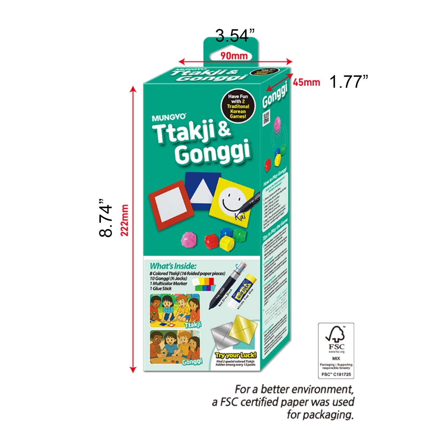 Mungyo Traditional Korean Ttakji & Gonggi Play Set