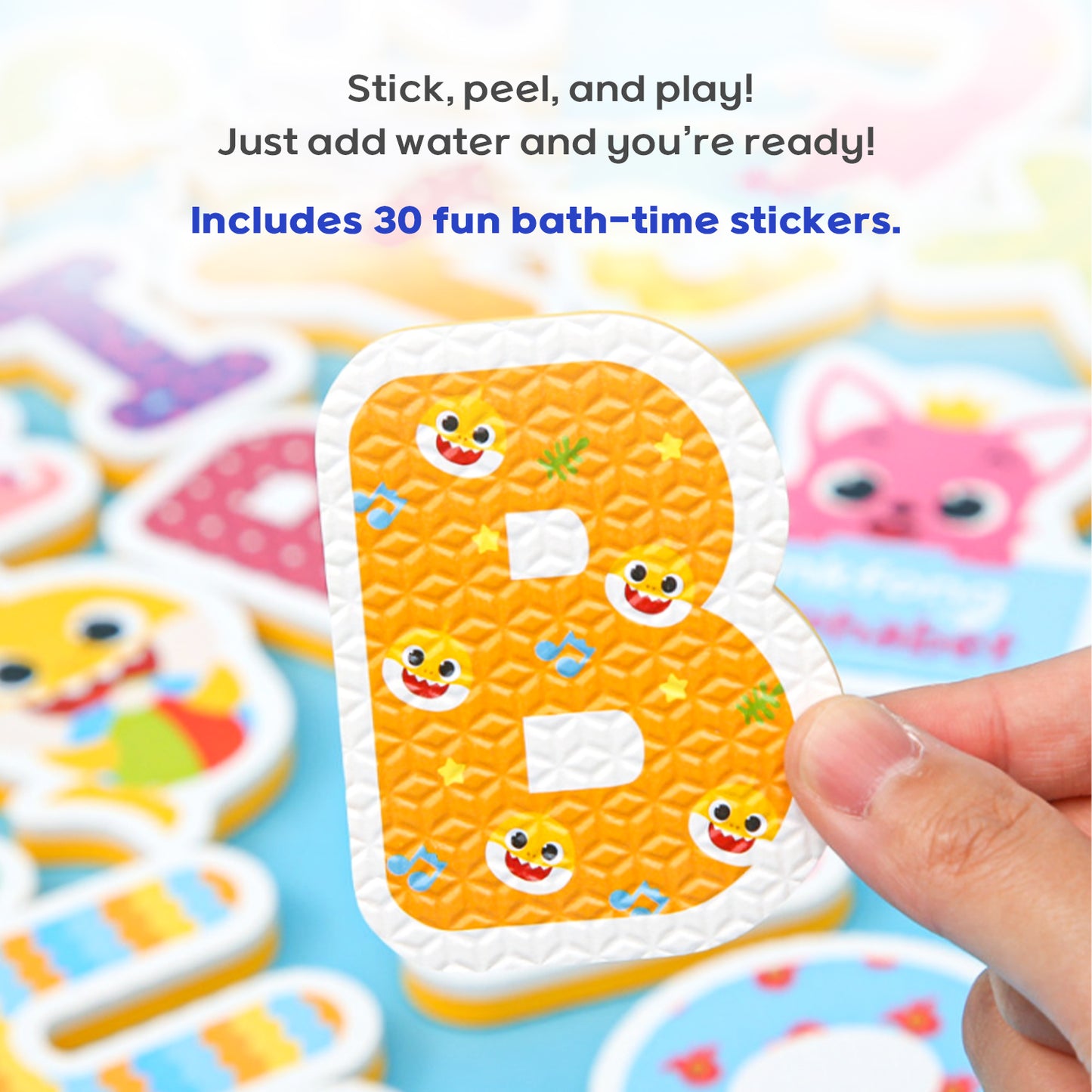 Character Alphabet Bath Time Foam Stickers Set – 30 Floating Letters with Mesh Storage Bag, Educational Water Play for Kids