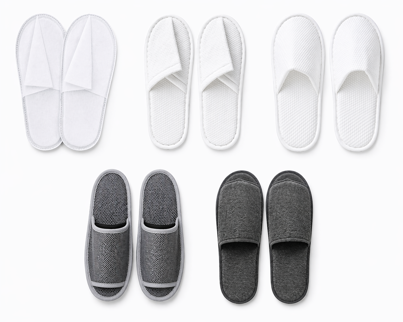 Disposable Slippers 4 Pairs, Hotel Guest Slippers Closed Toe for Spa, Airbnb, Travel, Hospitality Use