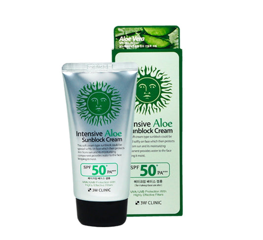 3W Clinic Intensive Aloe Sunblock Cream for Makeup Base Use (70ml 2.36fl oz.)