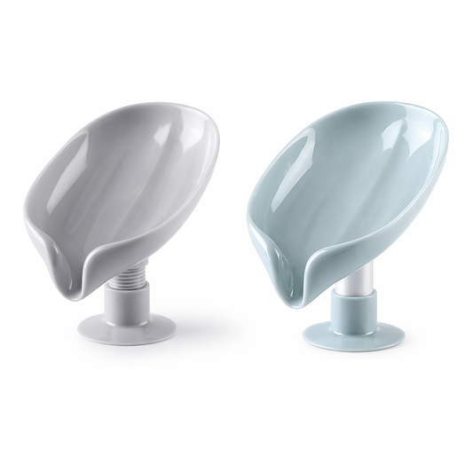 Leaf Shape Soap Holder with Drain, Self Draining Soap Dish Tray, Non Slip Soap Saver for Bathroom Kitchen Sink, Water Draining Soap Storage Stand