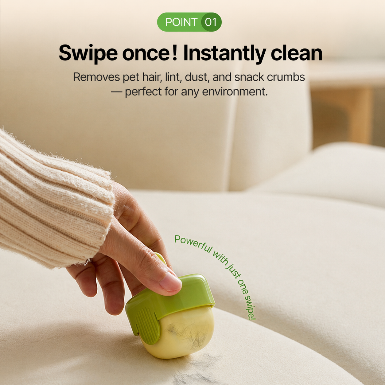 Portable Reusable Lint Roller, Washable Pet Hair Remover for Clothes, Sofa & Car, Removes Hair, Dust & Crumbs, Compact Travel Design