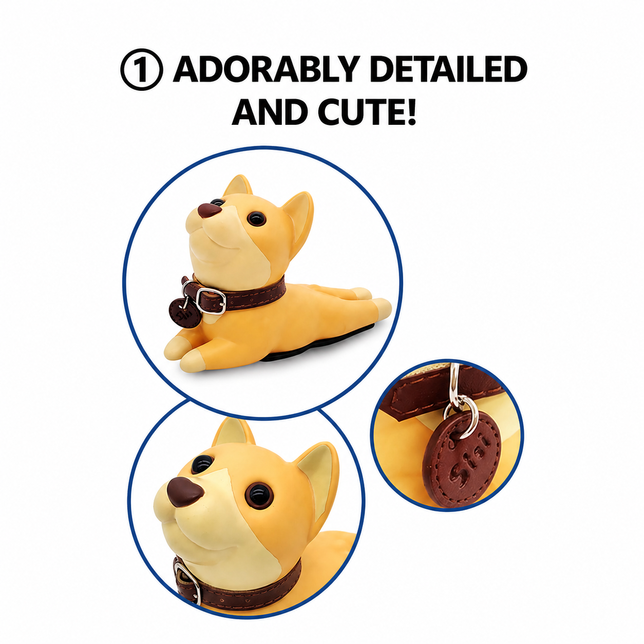 Dog Door Stopper Wedge, Non-Slip Door Stop, Prevents Door Slamming, Cute Puppy Door Stop for Home, Office, Bedroom