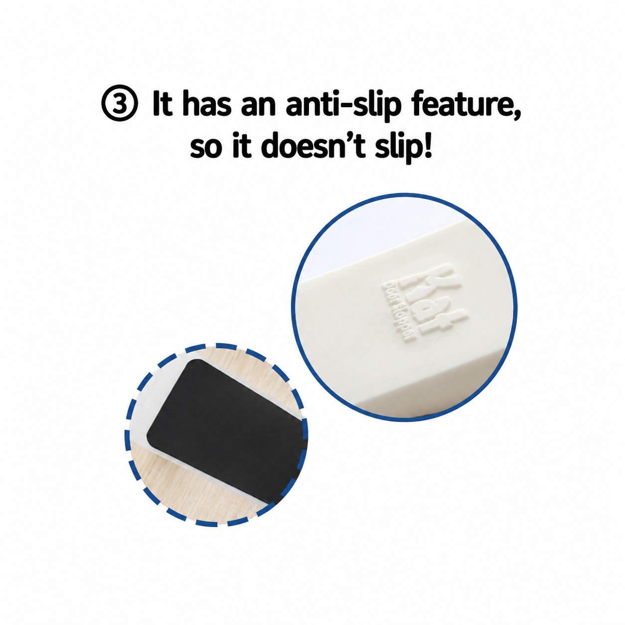 Cat Door Stopper, Anti-Slip Door Wedge, Prevents Door Slamming, Cute Animal Design for Home or Office