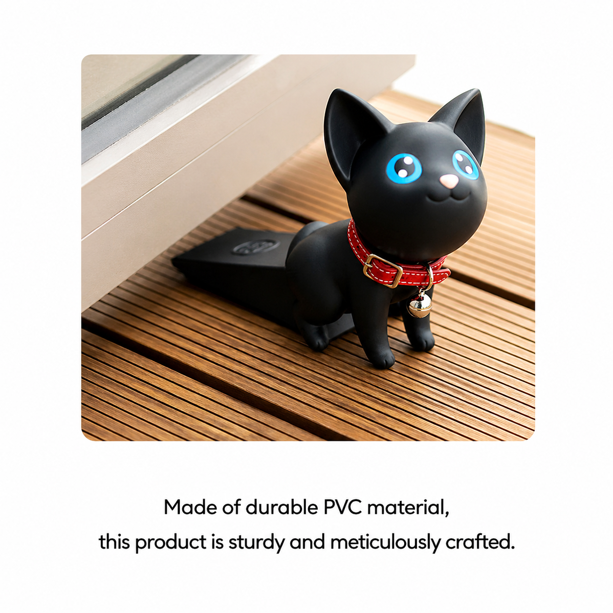Cat Door Stopper, Anti-Slip Door Wedge, Prevents Door Slamming, Cute Animal Design for Home or Office