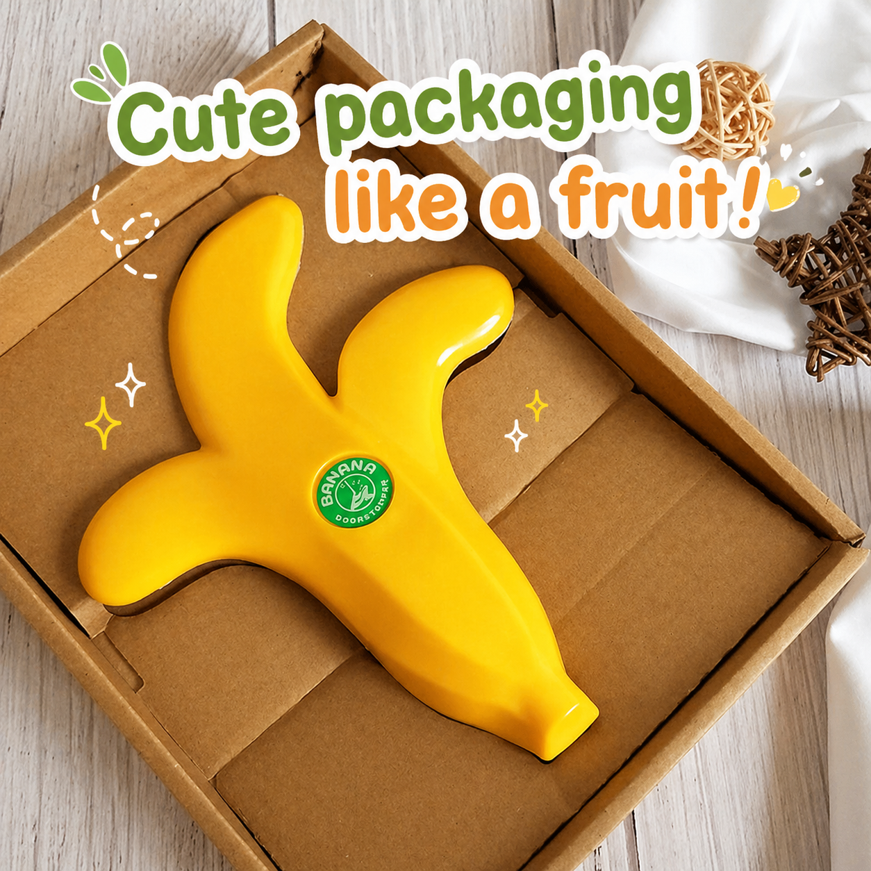Banana Door Stopper, Non-Slip Door Stop Wedge, Prevents Door Slamming, Funny Door Stop for Home & Office