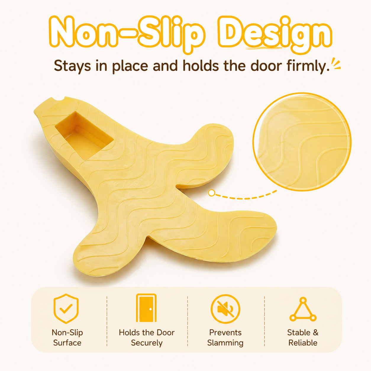 Banana Door Stopper, Non-Slip Door Stop Wedge, Prevents Door Slamming, Funny Door Stop for Home & Office