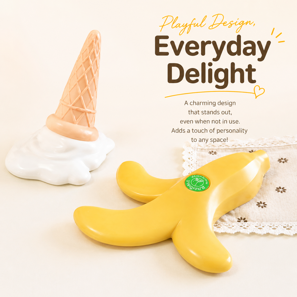 Banana Door Stopper, Non-Slip Door Stop Wedge, Prevents Door Slamming, Funny Door Stop for Home & Office