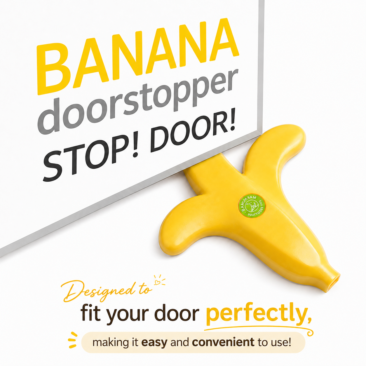 Banana Door Stopper, Non-Slip Door Stop Wedge, Prevents Door Slamming, Funny Door Stop for Home & Office