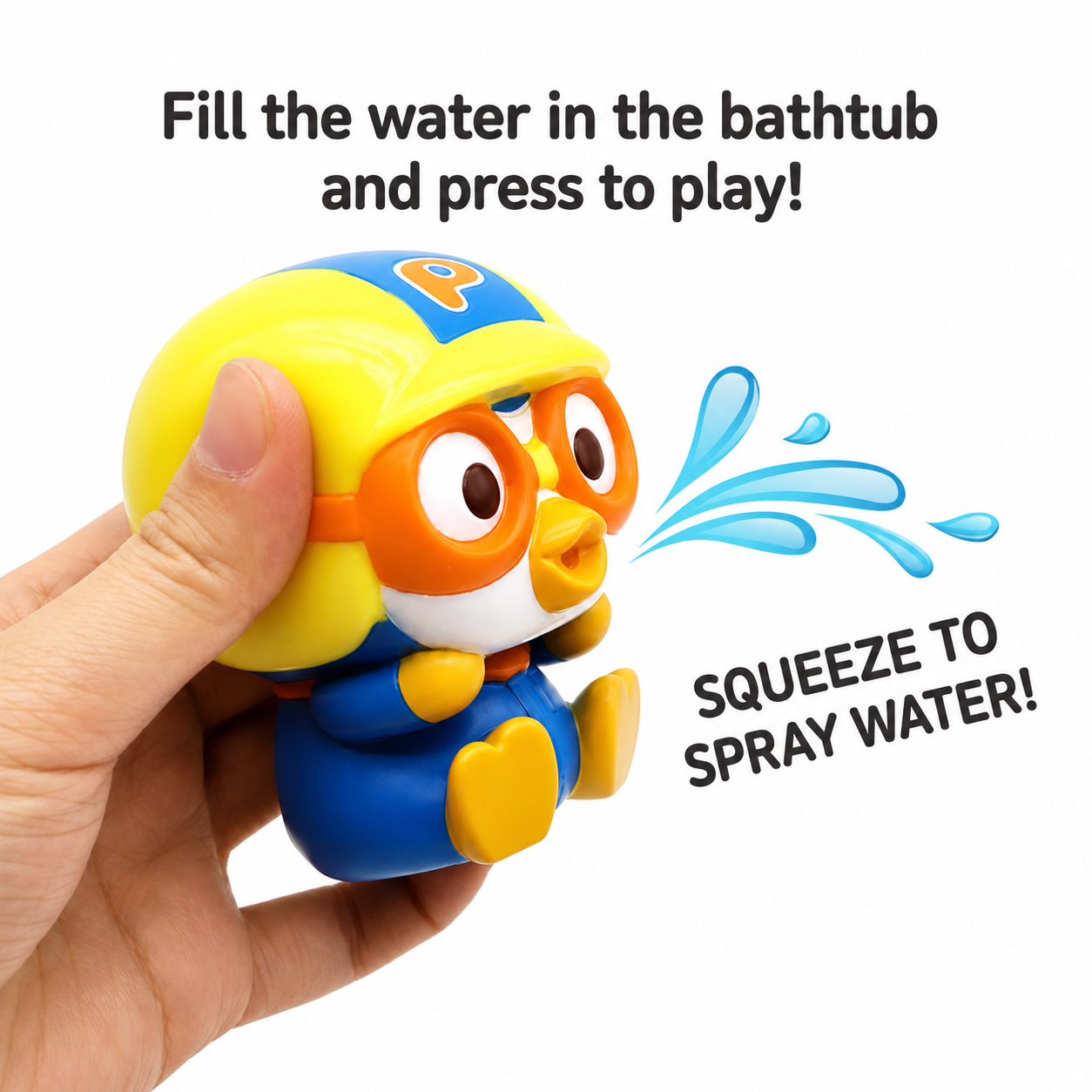 Pororo Friends Bath Toy Water Squirt 6PCS Set for Kids Baby Bathtub Water Play