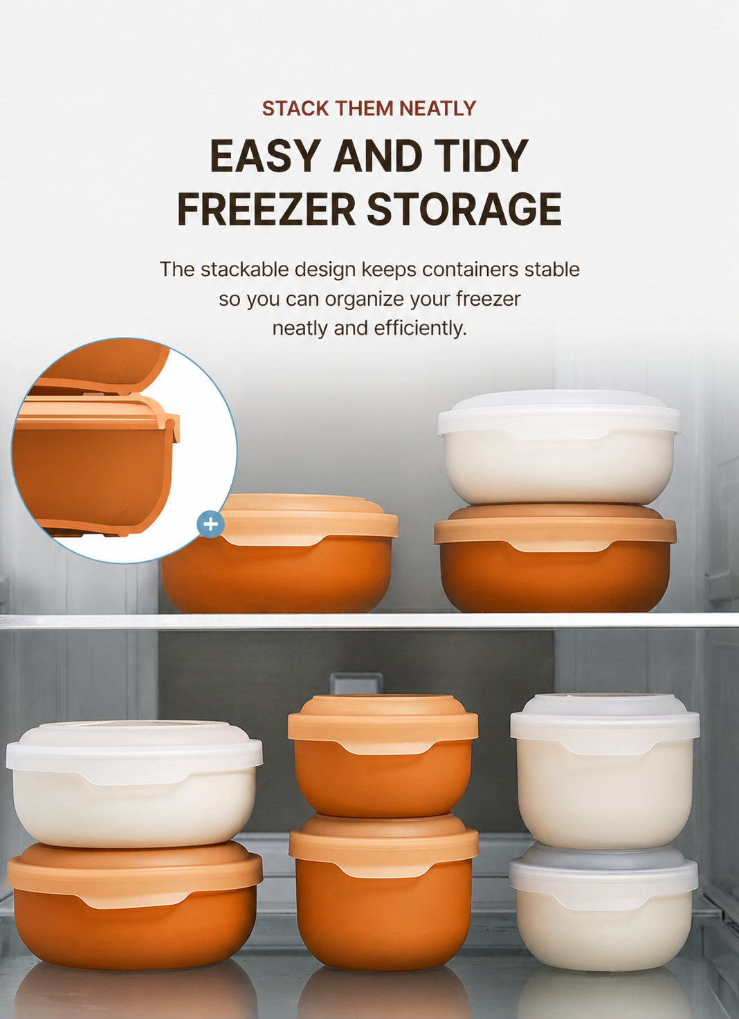 Sillymann Easy View Silicone Food Container 8.1 oz (240ml) - Flexible Stackable Storage Container for Everyday Meals