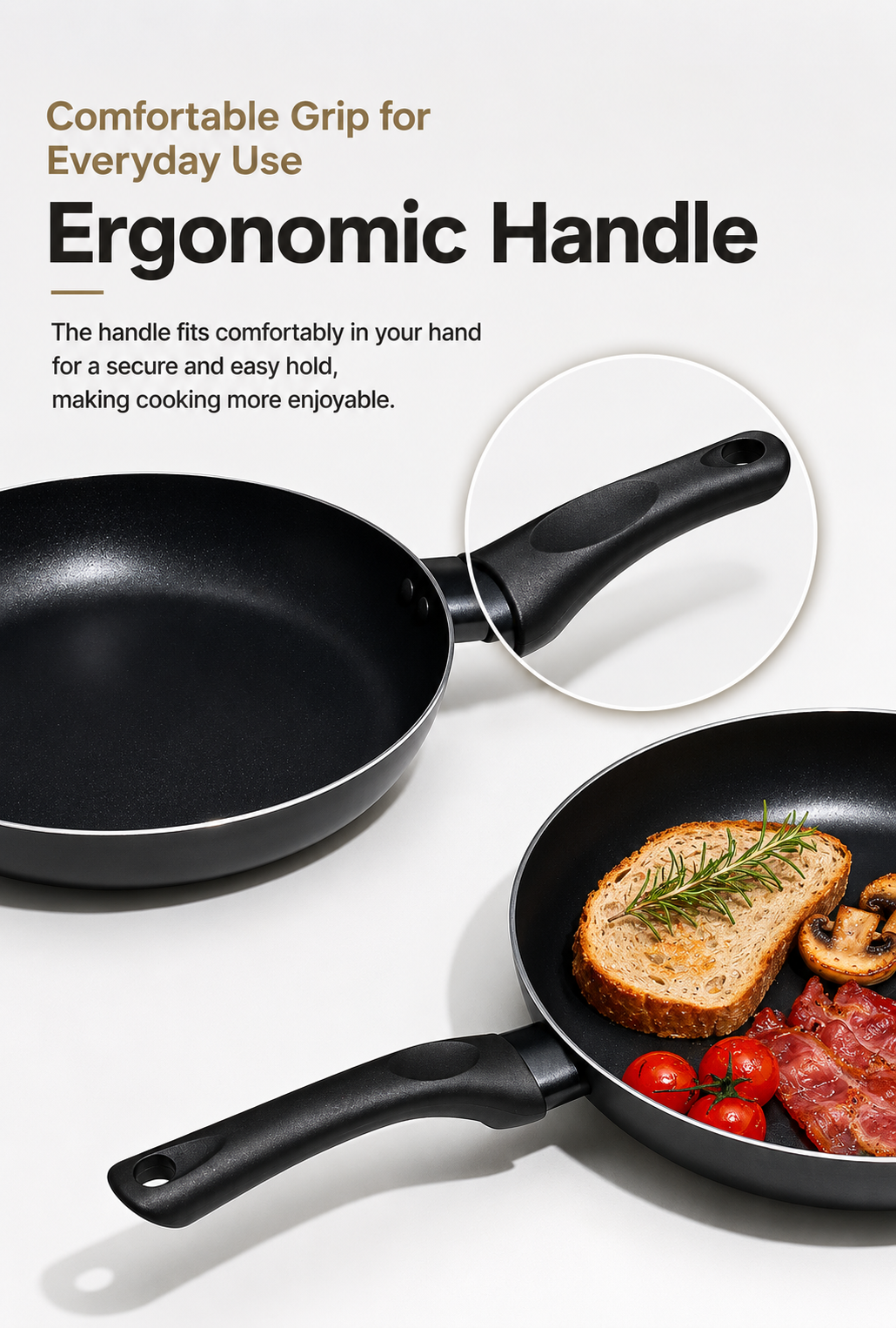 Sillymann Duo Light Fry Pan Set - Lightweight Nonstick Skillet Pans (9.5” & 11”) with Ergonomic Handle for All Cooktops