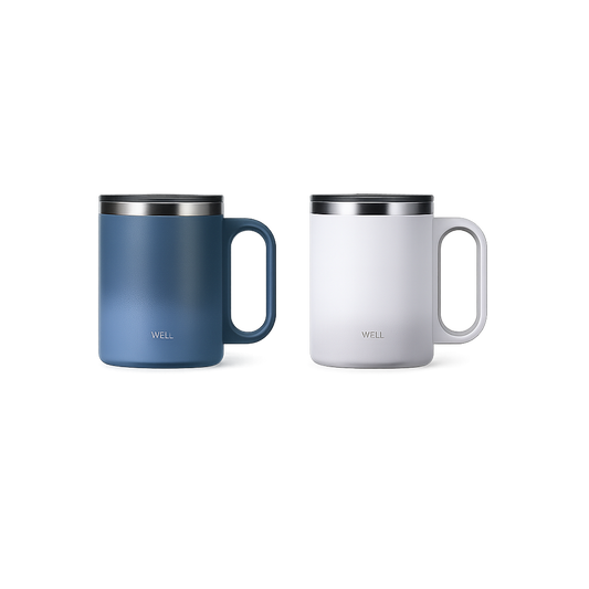 Sillymann Well Tumbler Pro Table Mug 14.5 oz, Vacuum Insulated Stainless Steel Coffee Mug with Handle for Hot & Cold Drinks