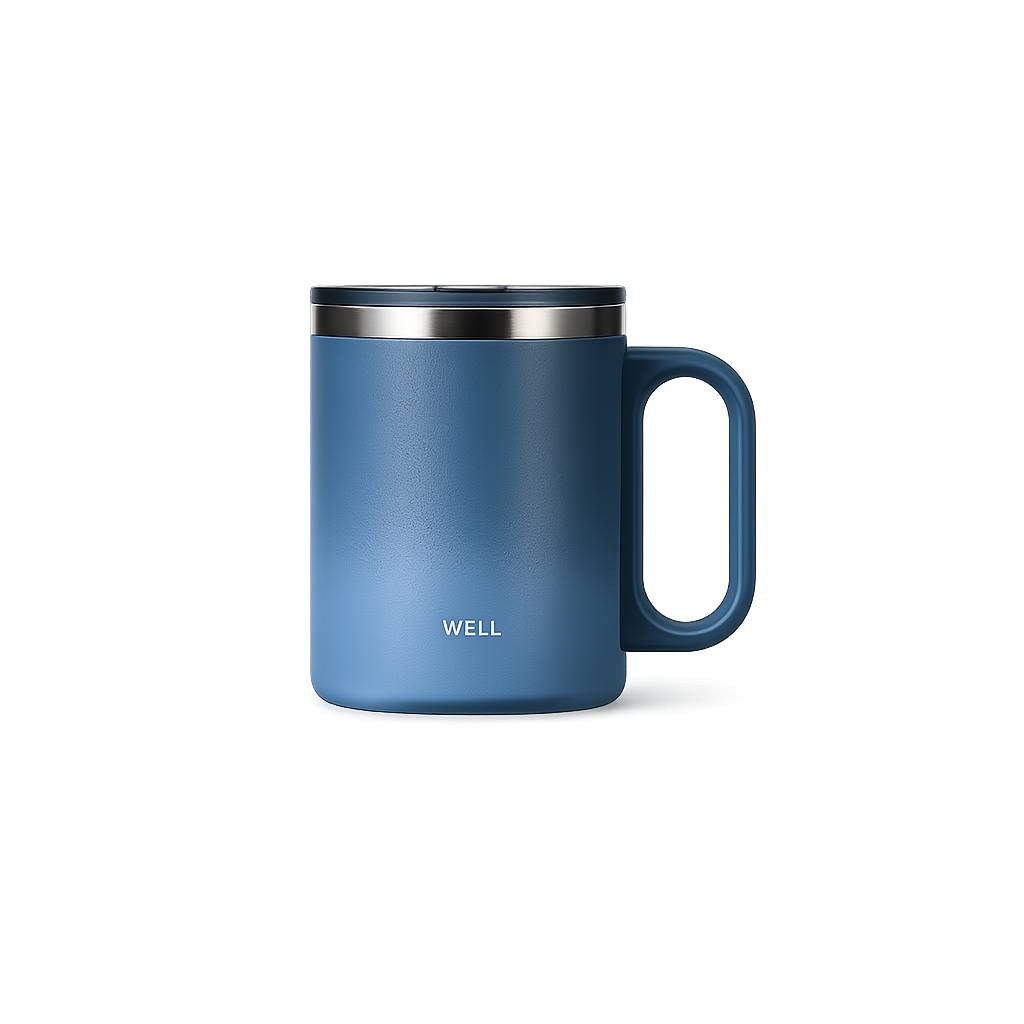 Sillymann Well Tumbler Pro Table Mug 14.5 oz, Vacuum Insulated Stainless Steel Coffee Mug with Handle for Hot & Cold Drinks