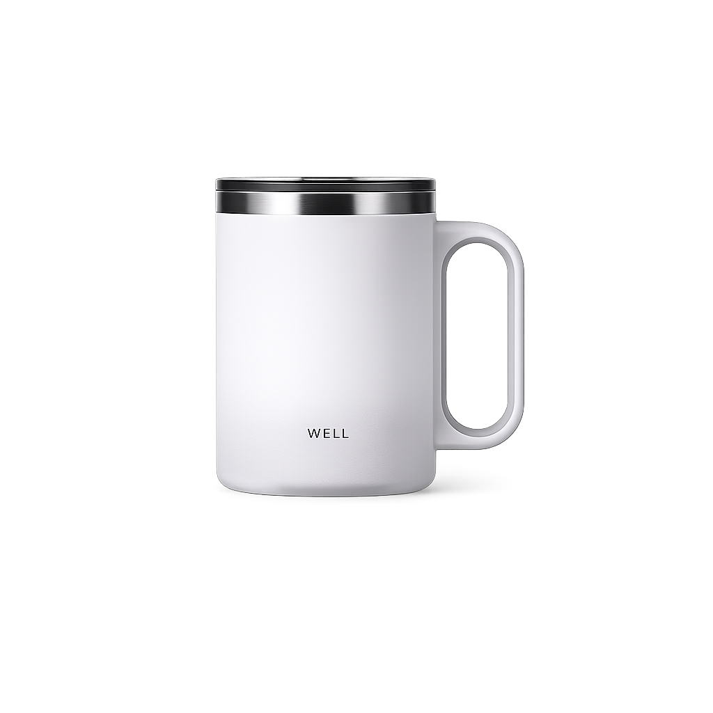 Sillymann Well Tumbler Pro Table Mug 14.5 oz, Vacuum Insulated Stainless Steel Coffee Mug with Handle for Hot & Cold Drinks