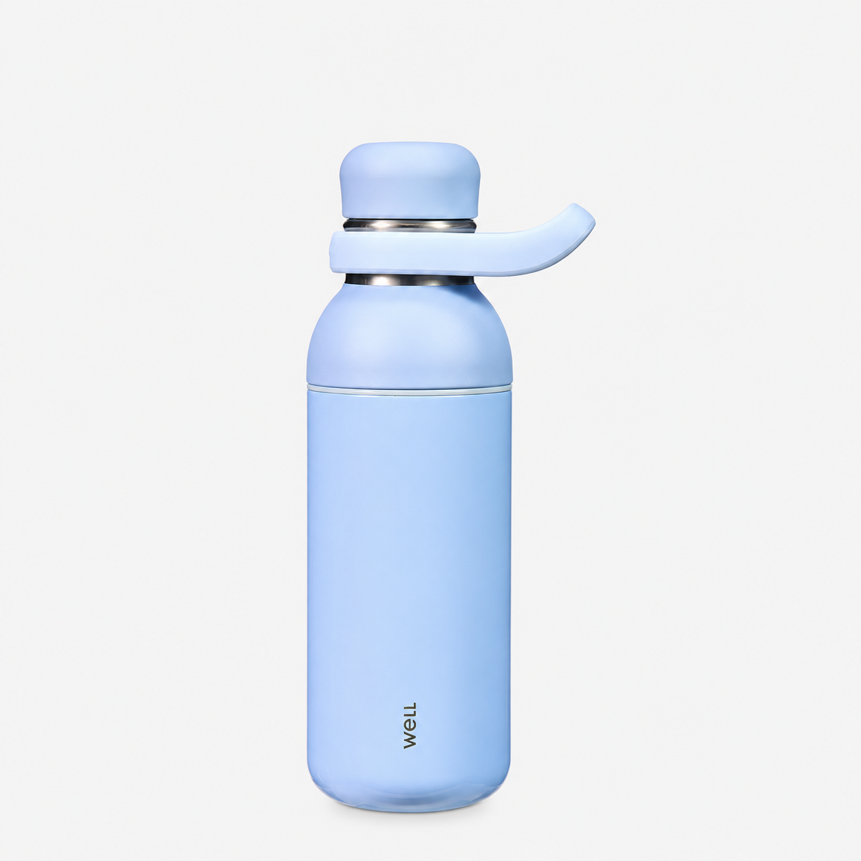 Sillymann WELL Straw Water Bottle 20oz (600ml), Vacuum Insulated Stainless Steel, Pale Blue