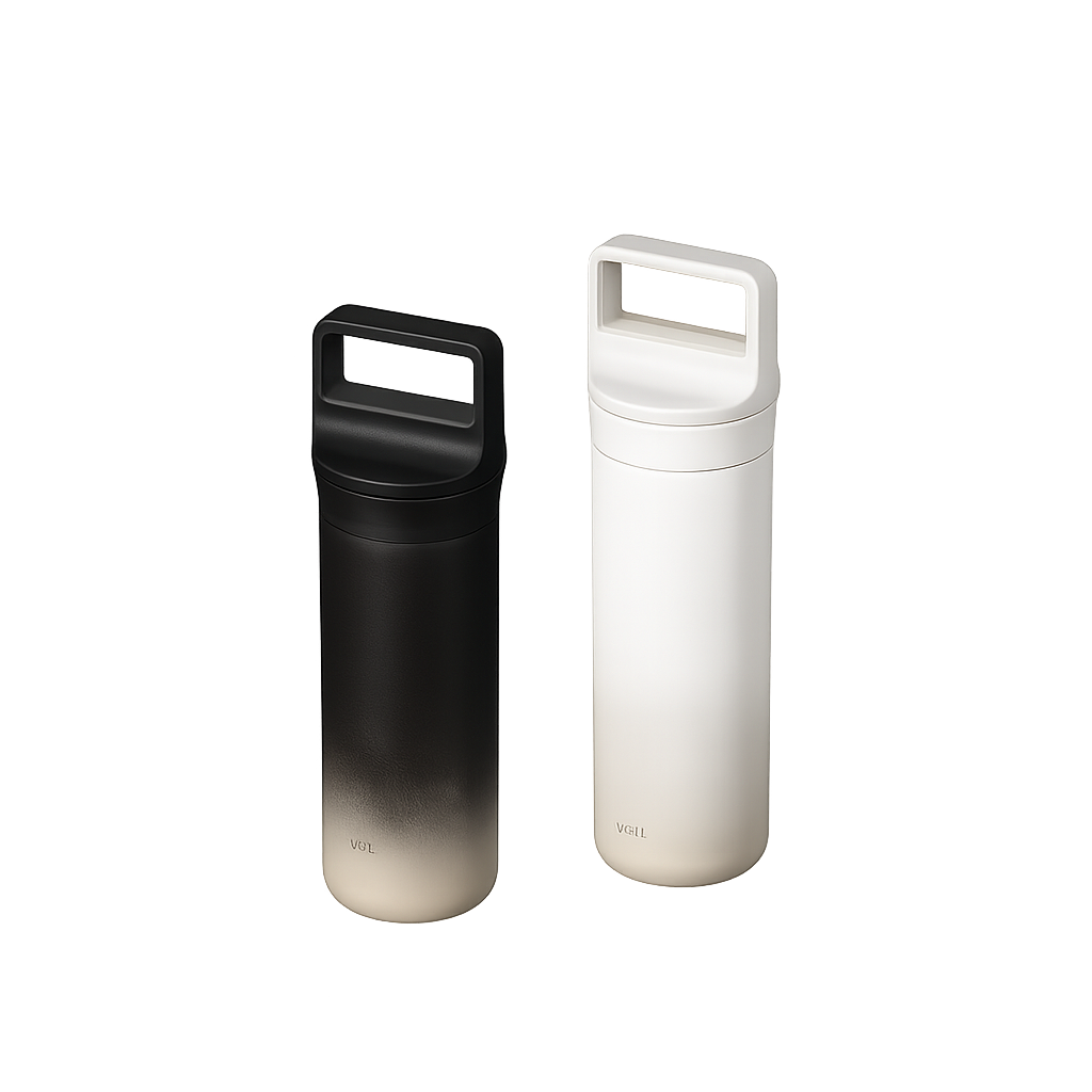 Sillymann Daymate Slim Tumbler 18.6 oz, Vacuum Insulated Stainless Steel Travel Mug with Handle, Straw & Sip Lid