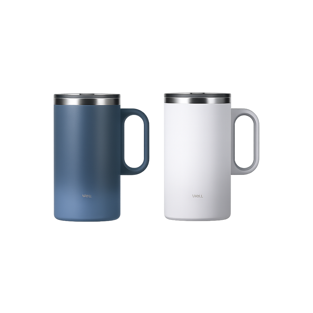 Sillymann Well Tumbler Pro Table Mug 22.6 oz, Vacuum Insulated Stainless Steel Travel Mug with Handle