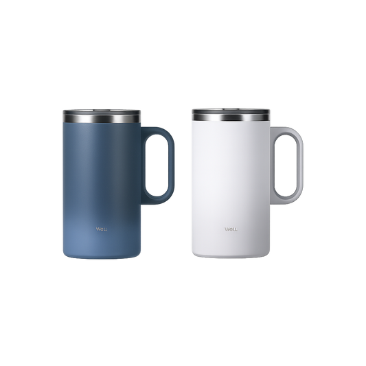 Sillymann Well Tumbler Pro Table Mug 22.6 oz, Vacuum Insulated Stainless Steel Travel Mug with Handle