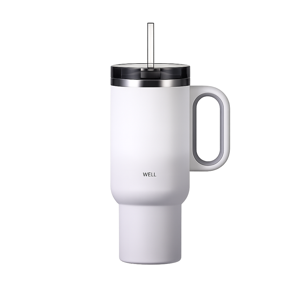 Sillymann Well Tumbler Pro 40.6 oz Large Capacity Tumbler, Vacuum Insulated Stainless Steel Travel Mug with Handle, Straw & Sip Lid