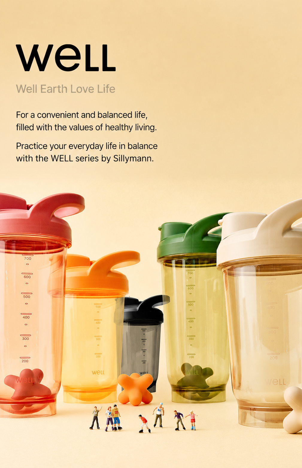 Sillymann Well Athleisure Protein Shaker Bottle, 24oz, Leak-Resistant Lid, TetraMix Mixing System, Wide-Mouth Design for Protein Shakes and Supplements