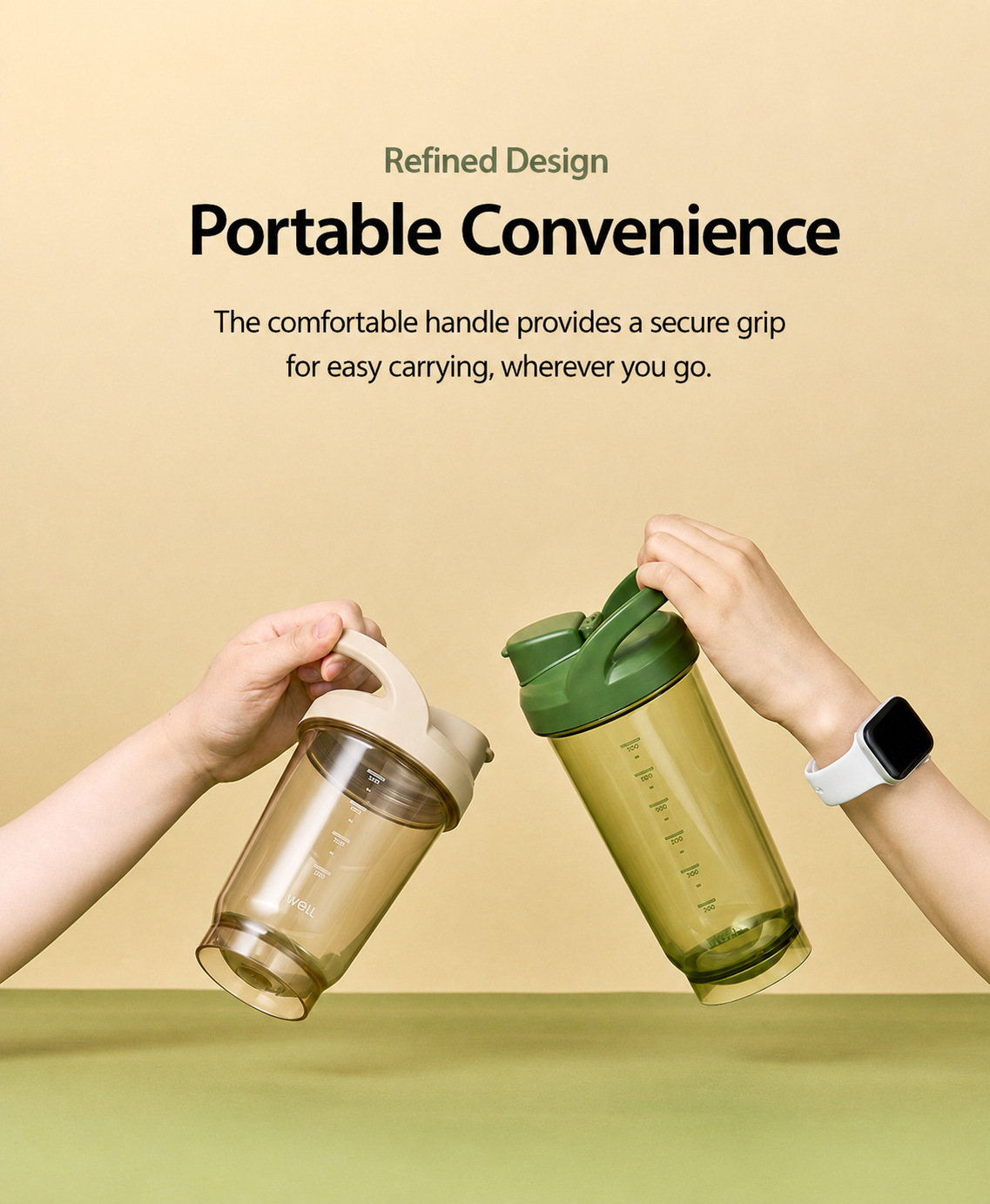 Sillymann Well Athleisure Protein Shaker Bottle, 24oz, Leak-Resistant Lid, TetraMix Mixing System, Wide-Mouth Design for Protein Shakes and Supplements