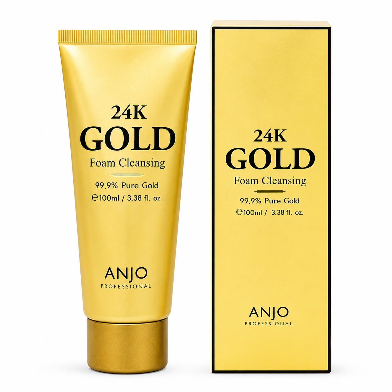 ANJO 24K Gold Foam Cleanser, Rich Bubble Korean Face Wash, 100ml