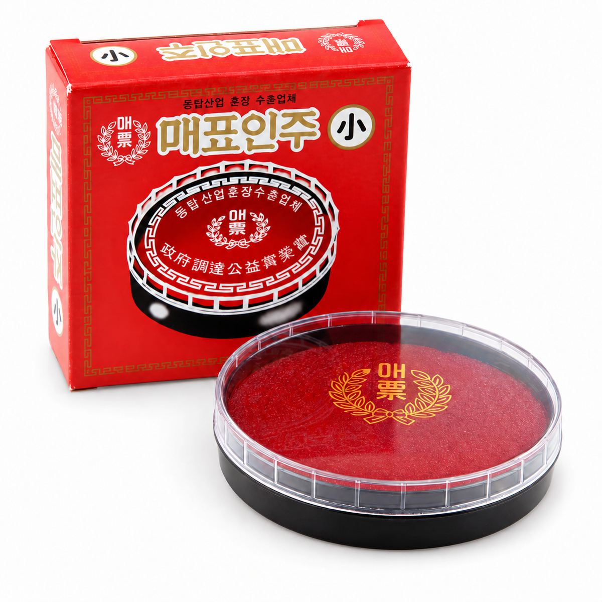 MAEPYO Traditional Korean Seal Ink Pad, Small, Burgundy Red, for Dojang Name Seals and Calligraphy Stamps, 1 Count