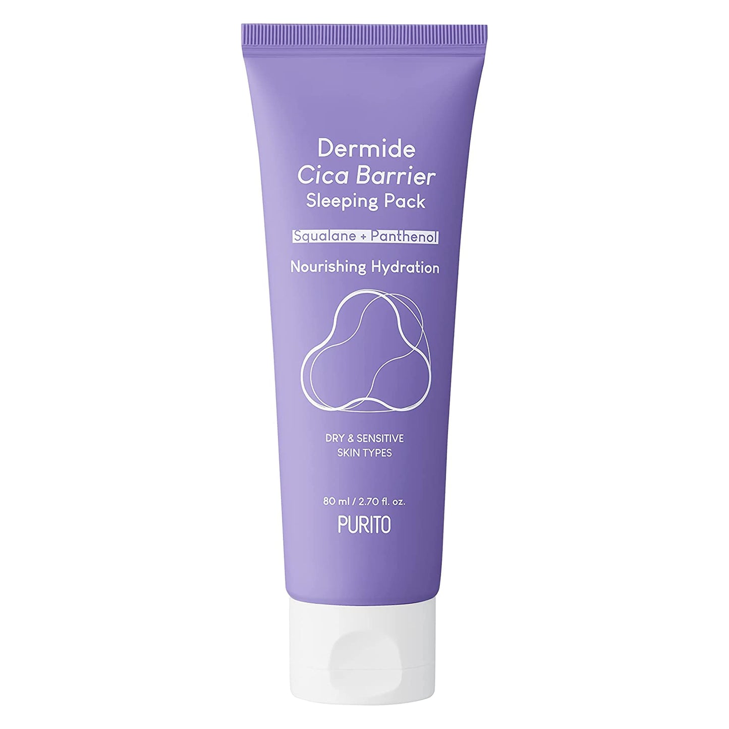 PURITO Dermide CICA Barrier Sleeping Pack 2.7 fl.oz / 80ml Ceramide and Centella, Night Cream, Sensitive Type, Moisture Pack